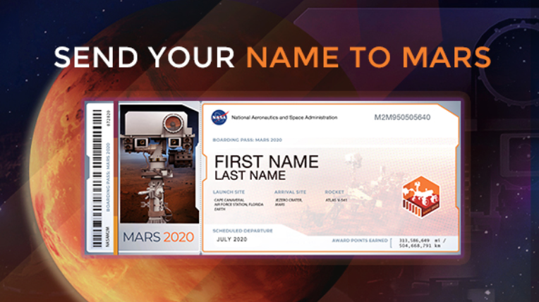 NASA主催の『火星に名前を送ろう』キャンペーンでバイリンガル子育てにおいての話題広げに♪