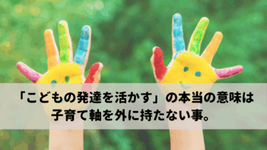 「こどもの発達を活かす」の本当の意味は子育て軸を外に持たない事　 -発達凸凹さんの２年生前期-